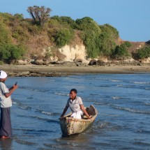 Girl in a little boat